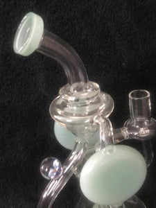 Collectible 9.5" Thick Glass Shower Perc Recycler Rig 2-14mm Thick Slide Bowls - Daiquiri Ice