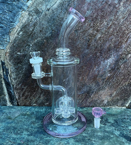 Beautiful 11" Best Thick Glass Water Rig 4 Arm Tree Shower Perc's 2 - 14mm Bowls