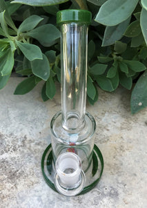 Best! 6" Water Rig with Colored Shower Perc 14mm Herb Bowl - Sage