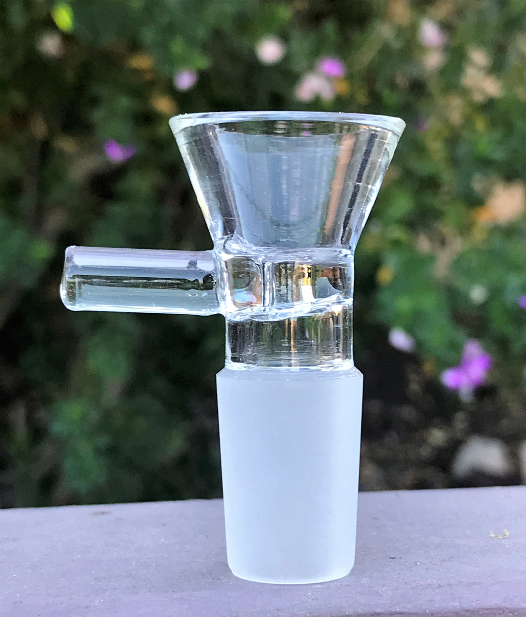 18MM Male Thick Glass Slide Bowl with Stem Handle