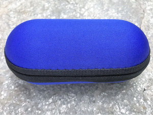 Blue 5" Padded Pouch Hard Case Protective For Glass Pipe Storage Zipper Travel - Volo Smoke and Vape