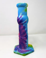 Tie Dye Thick Silicone Detachable Unbreakable 9" Bong 14mm Blue Bowl