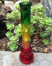 12" Rasta Colors Water Pipe Glass Bong w/Double Perc, Ice Catcher, Downstem & Bowl - Get Yours!