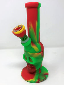 Silicone Skull Detachable Best Water Pipe Bong Silicone Bowl w/Glass Screen Bowl