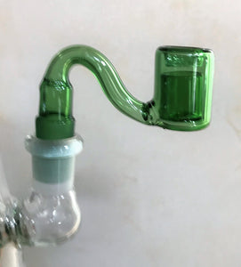 8" Straight Thick Glass Rig w/Shower Perc, Double Wall, Quartz Banger & Silicon Container - Garden Snake