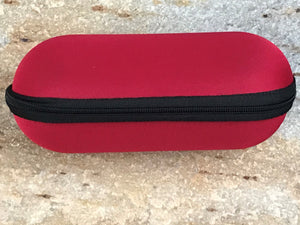 6.5" Red Padded Pouch Hard Carry Case Protective Smoking Pipe Storage Zipper - Volo Smoke and Vape