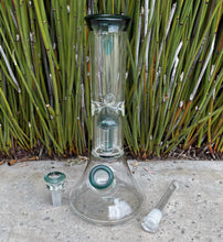 11" Glass Beaker Best Bong 6 Arm Tree Shower Perc 14mm Bowl
