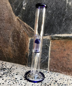 Thick Glass Straight 16" Bong Ice Catchers 8 Arm Tree Perc. 2- 18mm Bowls