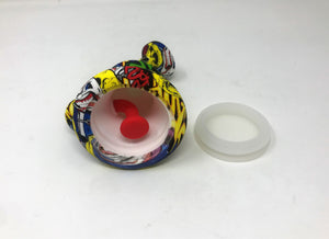 Mini 5" Detachable Silicone Unbreakable Rig Silicone Bowl w/Glass Screen Bowl