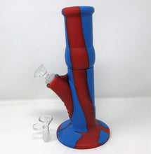 Thick Silicone Detachable Unbreakable 10" Bong Ice Catcher 2-14mm Bowls - Red/Blue