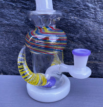 Collectible 8" Thick Glass Best Dab Rig Shower Perc 14mm Quartz Banger with Cap - Purple Fantasy