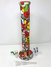 Graphic Design Best 14" Thick Silicone Straight Bong 2 - 18mm Slide Bowls