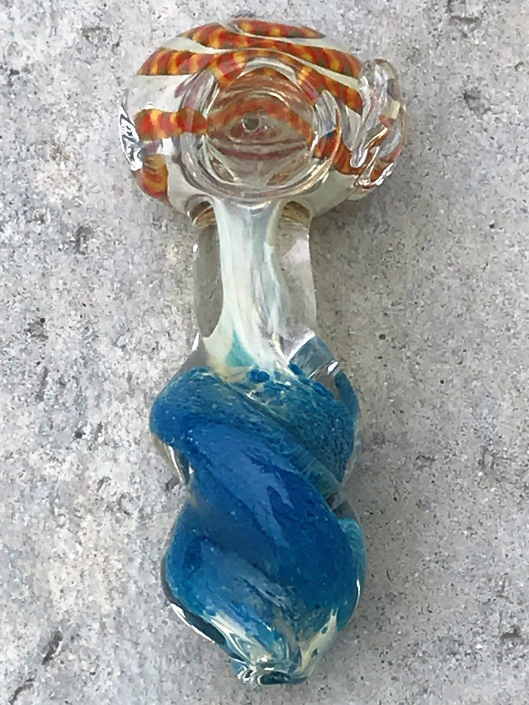 tobacco glass pipes 4” Glass Spoon Hand Pipes w/Unique Twisted Handle in Ocean Blue tobacco glass pipes 4” Glass Spoon Hand Pipes w/Unique Twisted Handle in Ocean Blue