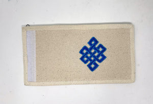 Handmade 100% Hemp Wallet with Embroidered Symbol