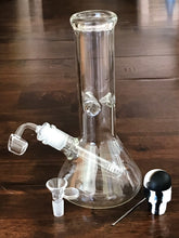 10” Thick Glass Beaker Base w/Ice Catchers, 14mm Male Quartz Banger, Silicon Skull Container & Extra Bowl - Last One!!!