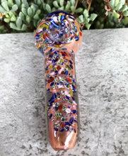 5" Thick Fumed Glass Handmade Spoon Pipe w/Implosion Design includes a Zipper Padded Case - Confetti Splatter