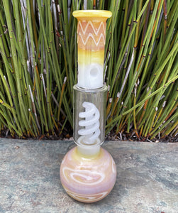 Best 11.5" Thick Glass Bong w/Ice Catcher & 2 - 14mm Male Thick Glass Bowls - Amaretto Gold