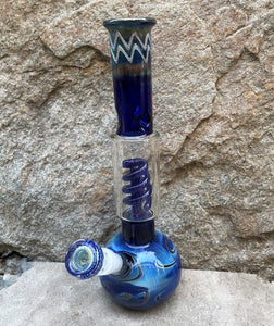 Best 12" Thick Soft Glass Bong with Ice Catcher & 14mm Male Bowl - Electric Blue