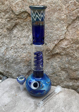 Best 12" Thick Soft Glass Bong with Ice Catcher & 14mm Male Bowl - Electric Blue