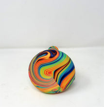 Thick Silicone Detachable Beaker 9" Bong in Rainbow Swirl Design & Quartz Banger