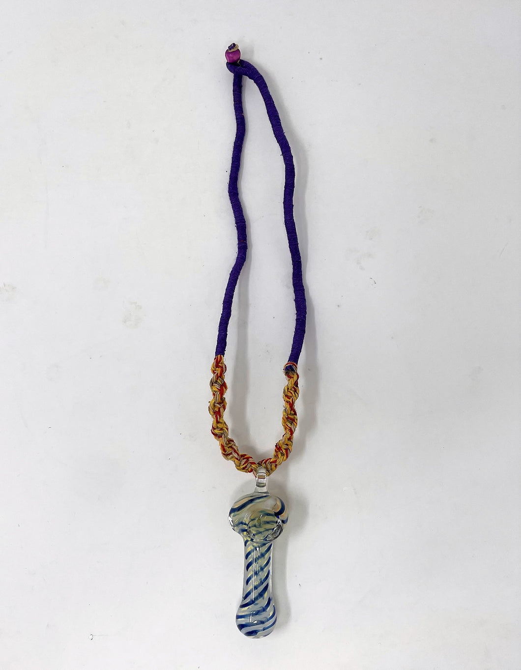 Hemp Lanyard/Necklace with Fumed Glass 3