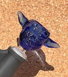 10.5" All Black Silicone Straight Bong w/Detachable Mouthpiece Blue Glass Yoda Bowl