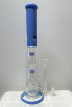 18" Straight Thick Heavy Glass Rig Double Shower & Double Dome Perc's - Double Trouble