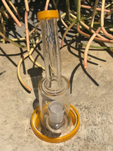 New! 6" Water Rig with Colored Shower Perc 14mm Herb Bowl - Golden