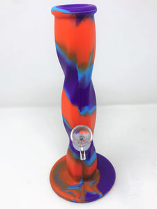 Best Thick Silicone Unbreakable Straight 10" Bong 14mm Male Herb Bowl