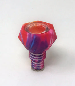 9" Tie Dye Rainbow Thick Silicone Detachable & Unbreakable Bong includes 14mm/18mm Dual Use Bowl