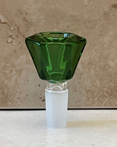 Octagon Shape Thick Green Glass 14mm male Bowl Octagon Shape