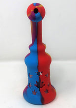 8" Silicone And Glass Rig Multi Colored 14mm Male Slide Herb bowl