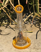 New! 6" Water Rig with Colored Shower Perc 14mm Herb Bowl - Golden