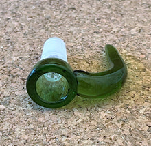 Thick Green Glass One Horn 14mm Male Bowl with 7 Holes Screen Built in