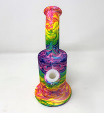 8" Detachable Silicone Best Water Bong Multi Swirl Color Design 2 - 14mm Bowl