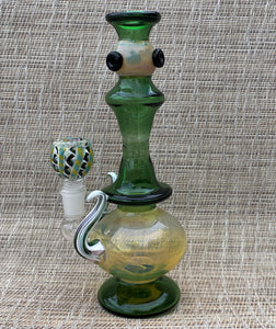Collectible Unique Handmade 8.5" Fumed Thick Glass Rig 14mm Male Herb Bowl