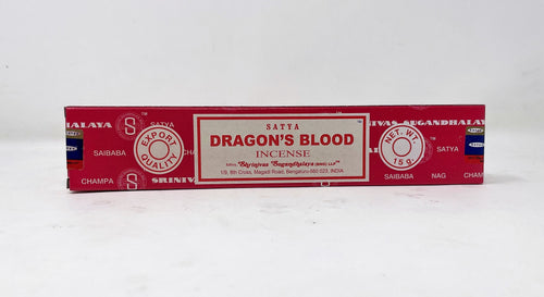 Satya Nag Champa Dragon's Blood Hand rolled Incense 1 Box of 12 Sticks, 15g