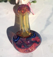 3.5"  Fumed Glass Spoon Pipe with Zipper Padded Case - Cherry Red