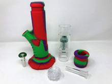 15" Silicone Detachable Bong with Glass 8 Arm & Tree Perc - Green & Red