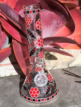 Thick Glass 8" Beaker Bong Bees & Honeycomb Design Slide in Stem with Bowl