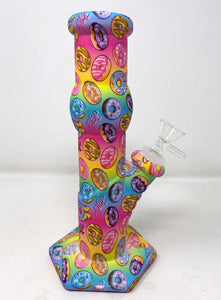 Colorful Donuts Design 9" Silicone Detachable Unbreakable Bong