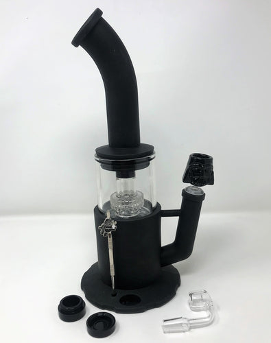 Best Black Silicone Detachable Rig Shower/Dome Perc Darth Vader Bowl & Dab Tool