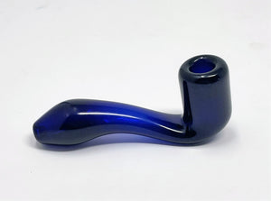 Best! Thick Glass 4" Sherlock Spoon Hand w/Built in Screen - Cobalt Blue