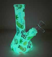 Best Thick Silicone Mini 5" Bong Rick & Morty Design Glow in the Dark