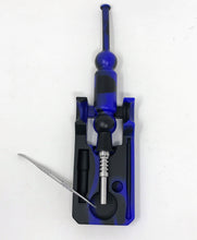 Silicone Nectar Kit w/Honey Straw Dab Tool Titanium Nail - Blue & Black