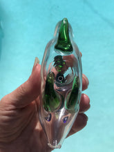 6" Collectible Handmade in Thick Glass Hand Pipe - Fish & Green Fins