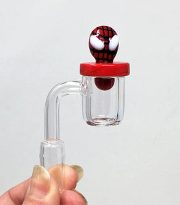 Spiderman Design 14" Straight Silicone Bong Quartz Banger Spiderman Carb Cap