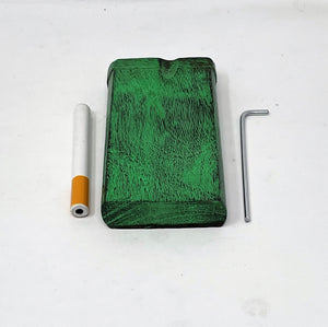 4" Solid Wood Swivel Top Dugout Stash Box Cigarette Cleaning Tool - Forest Green