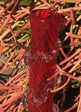 Thick Heavy Soft Red Glass 13" Bong Glow in the Dark 4-Part Grinder - On Fire!