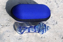 Best Thick Fumed Glass 4" Hand Spoon Pipe with Zipper Padded Hard Case - Sky Swirl